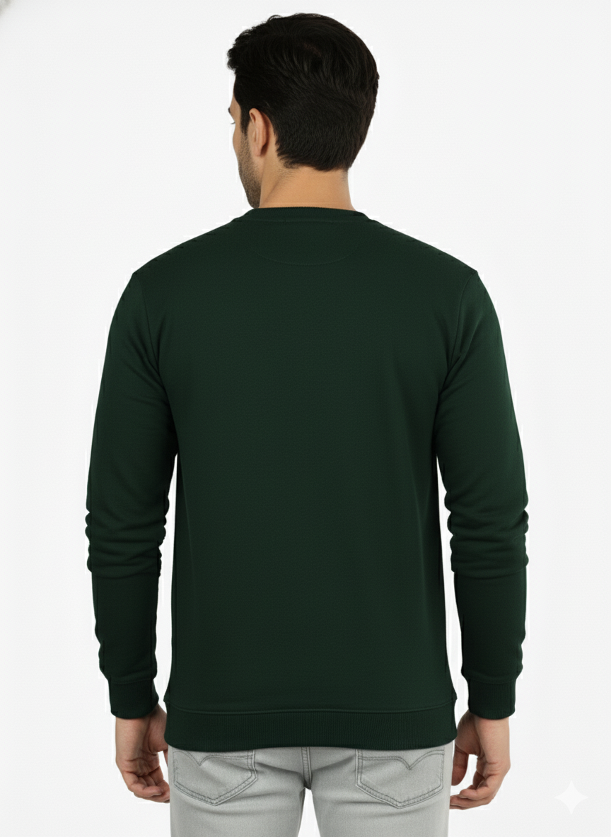 Cotton Full Sleeve Sweatshirt For Men (Green)